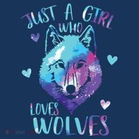 Just A Who Loves Wolves Themed Galaxy Space Wolf Lover Tall T-Shirt