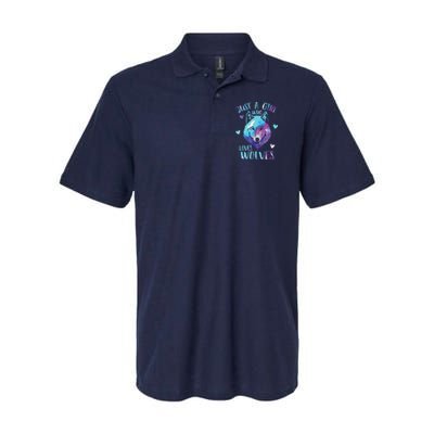 Just A Who Loves Wolves Themed Galaxy Space Wolf Lover Polo