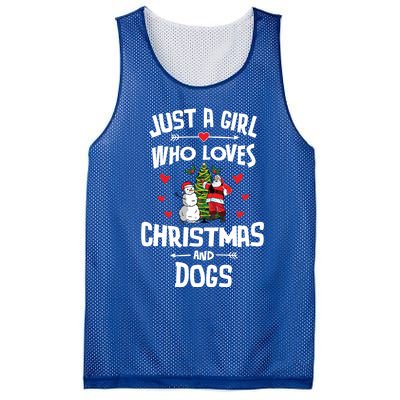 Just A Who Loves Christmas And Dogs Gift Cool Gift Mesh Reversible Basketball Jersey Tank