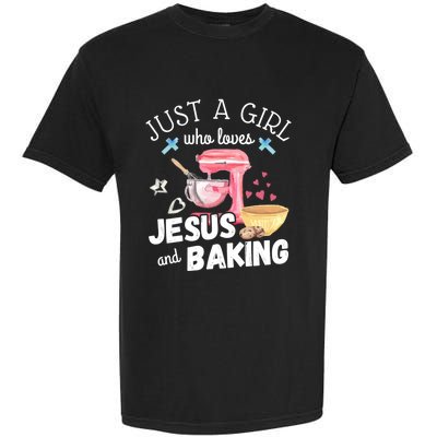 Just A Who Loves Jesus And Baking Funny Christian Great Gift Garment-Dyed Heavyweight T-Shirt