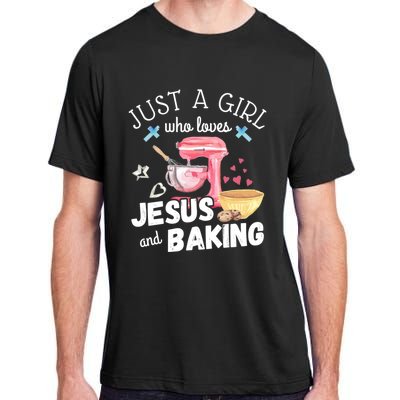 Just A Who Loves Jesus And Baking Funny Christian Great Gift Adult ChromaSoft Performance T-Shirt