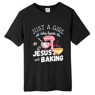 Just A Who Loves Jesus And Baking Funny Christian Great Gift Tall Fusion ChromaSoft Performance T-Shirt