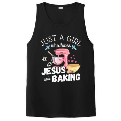 Just A Who Loves Jesus And Baking Funny Christian Great Gift PosiCharge Competitor Tank