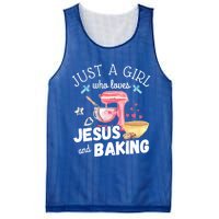 Just A Who Loves Jesus And Baking Funny Christian Great Gift Mesh Reversible Basketball Jersey Tank