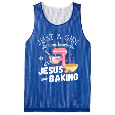 Just A Who Loves Jesus And Baking Funny Christian Great Gift Mesh Reversible Basketball Jersey Tank