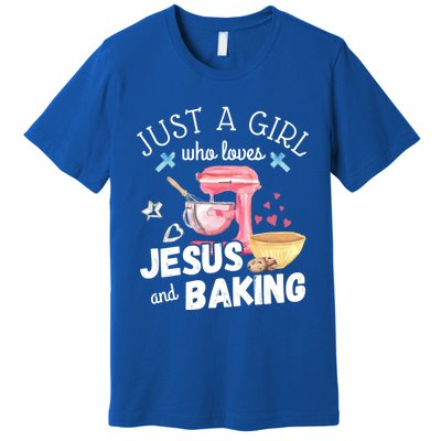 Just A Who Loves Jesus And Baking Funny Christian Great Gift Premium T-Shirt