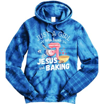 Just A Who Loves Jesus And Baking Funny Christian Great Gift Tie Dye Hoodie