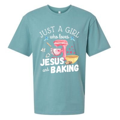 Just A Who Loves Jesus And Baking Funny Christian Great Gift Sueded Cloud Jersey T-Shirt