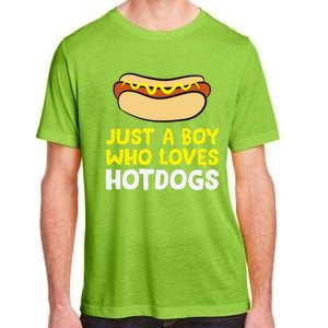 Just A Who Loves Hot Dogs Funny Hot Dog Adult ChromaSoft Performance T-Shirt