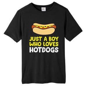 Just A Who Loves Hot Dogs Funny Hot Dog Tall Fusion ChromaSoft Performance T-Shirt