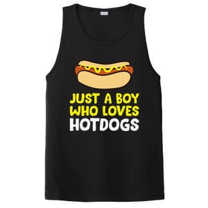 Just A Who Loves Hot Dogs Funny Hot Dog PosiCharge Competitor Tank