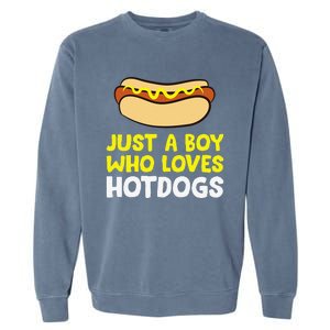 Just A Who Loves Hot Dogs Funny Hot Dog Garment-Dyed Sweatshirt