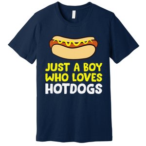 Just A Who Loves Hot Dogs Funny Hot Dog Premium T-Shirt