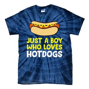 Just A Who Loves Hot Dogs Funny Hot Dog Tie-Dye T-Shirt