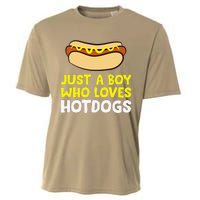 Just A Who Loves Hot Dogs Funny Hot Dog Cooling Performance Crew T-Shirt