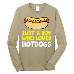 Just A Who Loves Hot Dogs Funny Hot Dog Long Sleeve Shirt