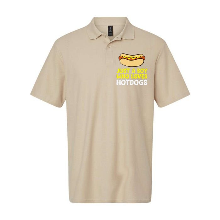 Just A Who Loves Hot Dogs Funny Hot Dog Softstyle Adult Sport Polo