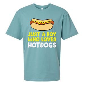 Just A Who Loves Hot Dogs Funny Hot Dog Sueded Cloud Jersey T-Shirt