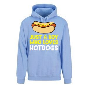 Just A Who Loves Hot Dogs Funny Hot Dog Unisex Surf Hoodie