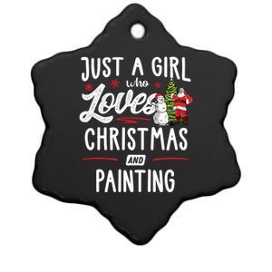 Just A Who Loves Christmas And Painting Gift Gift Ceramic Star Ornament