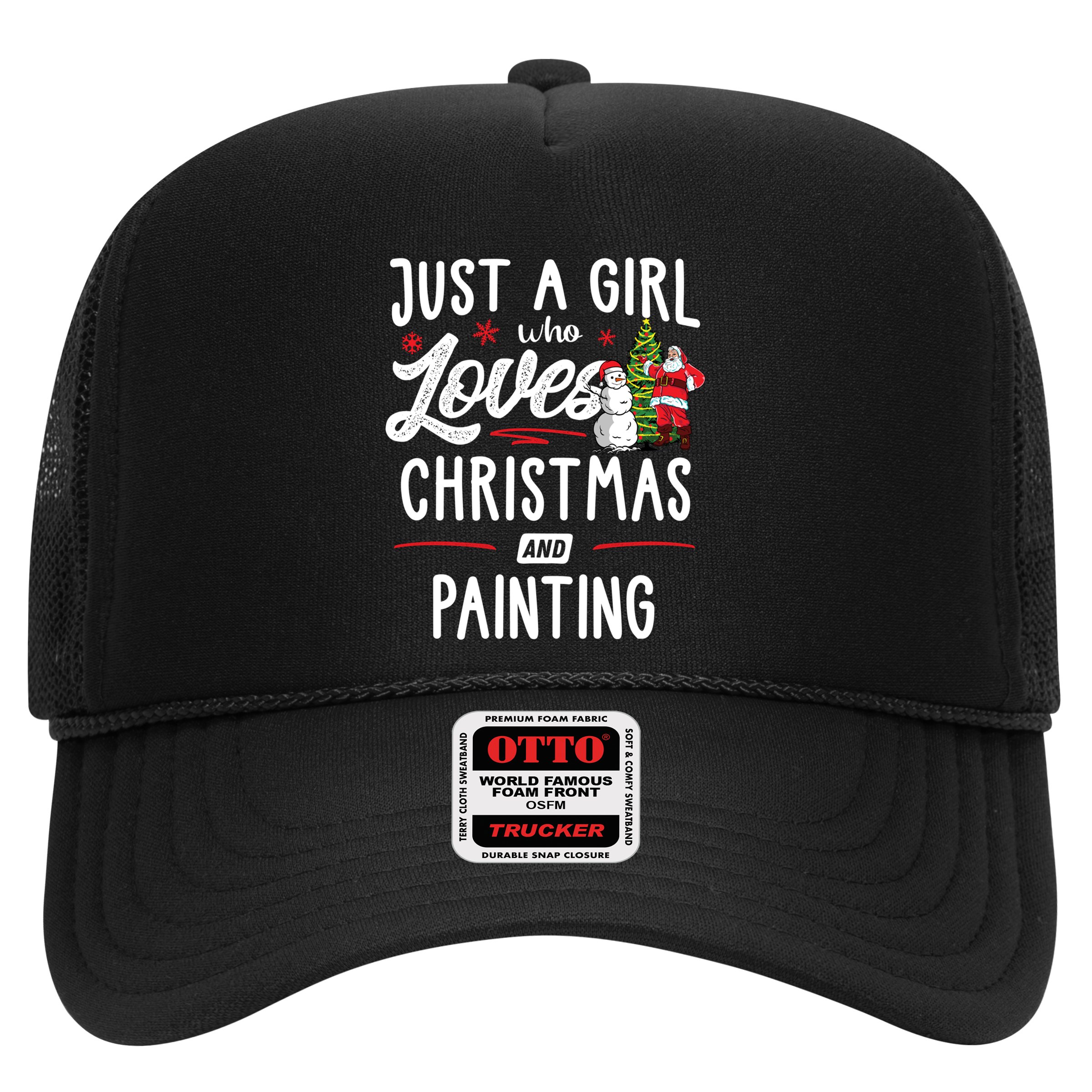 Just A Who Loves Christmas And Painting Gift Gift Trucker Hat