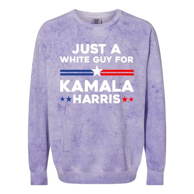 Just A White Guy For Kamala Harris 2024 President Election Colorblast Crewneck Sweatshirt