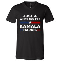 Just A White Guy For Kamala Harris 2024 President Election V-Neck T-Shirt