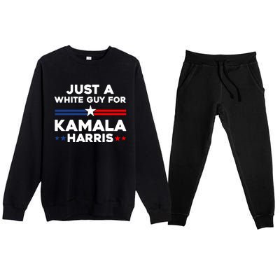 Just A White Guy For Kamala Harris 2024 President Election Premium Crewneck Sweatsuit Set