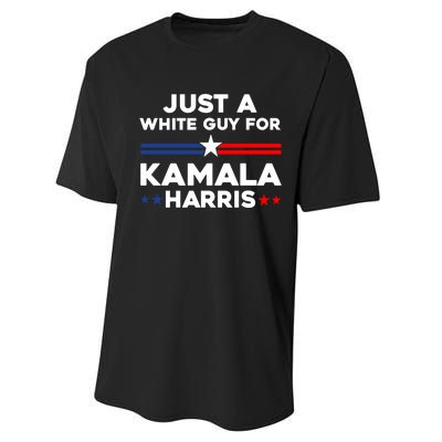 Just A White Guy For Kamala Harris 2024 President Election Performance Sprint T-Shirt