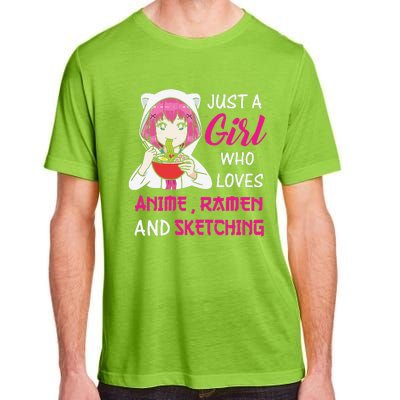 Just A  Who Loves Anime Ra And Sketching Adult ChromaSoft Performance T-Shirt