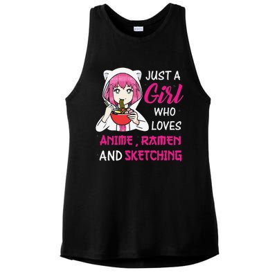 Just A  Who Loves Anime Ra And Sketching Ladies PosiCharge Tri-Blend Wicking Tank