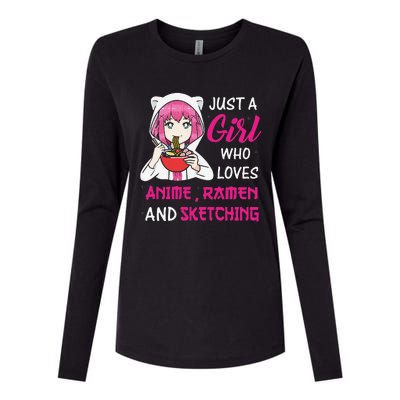 Just A  Who Loves Anime Ra And Sketching Womens Cotton Relaxed Long Sleeve T-Shirt