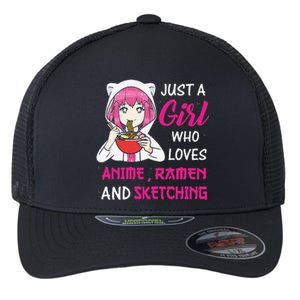 Just A  Who Loves Anime Ra And Sketching Flexfit Unipanel Trucker Cap