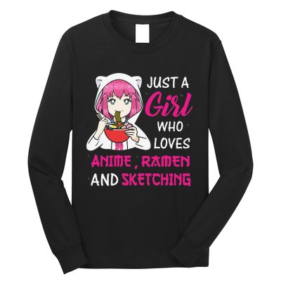 Just A  Who Loves Anime Ra And Sketching Long Sleeve Shirt