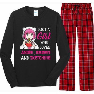 Just A  Who Loves Anime Ra And Sketching Long Sleeve Pajama Set