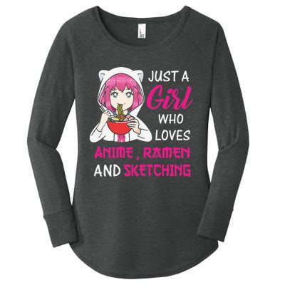 Just A  Who Loves Anime Ra And Sketching Women's Perfect Tri Tunic Long Sleeve Shirt