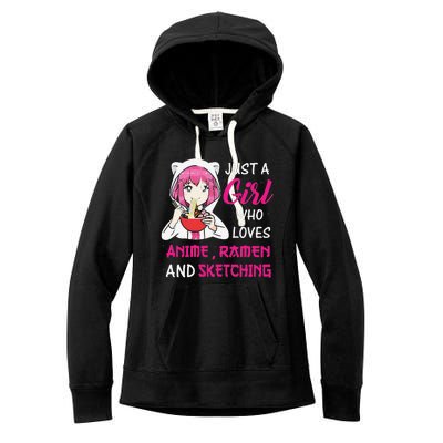 Just A  Who Loves Anime Ra And Sketching Women's Fleece Hoodie