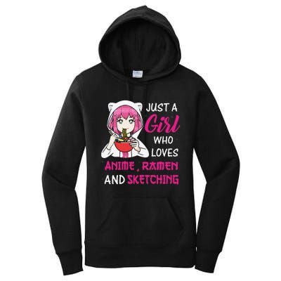 Just A  Who Loves Anime Ra And Sketching Women's Pullover Hoodie