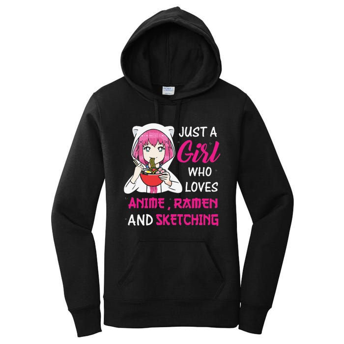 Just A  Who Loves Anime Ra And Sketching Women's Pullover Hoodie