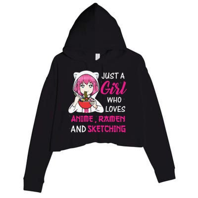 Just A  Who Loves Anime Ra And Sketching Crop Fleece Hoodie