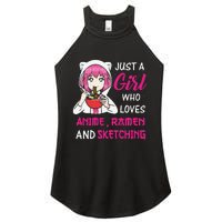 Just A  Who Loves Anime Ra And Sketching Women's Perfect Tri Rocker Tank