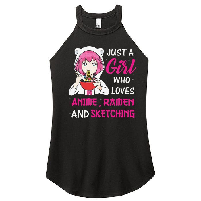 Just A  Who Loves Anime Ra And Sketching Women's Perfect Tri Rocker Tank