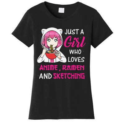 Just A  Who Loves Anime Ra And Sketching Women's T-Shirt