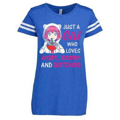 Just A  Who Loves Anime Ra And Sketching Enza Ladies Jersey Football T-Shirt