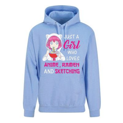 Just A  Who Loves Anime Ra And Sketching Unisex Surf Hoodie