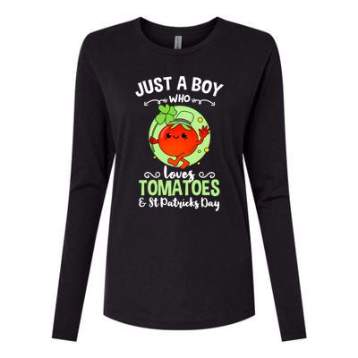 Just A Who Loves Tomatoes And St Patricks Day Vegetable Gift Womens Cotton Relaxed Long Sleeve T-Shirt