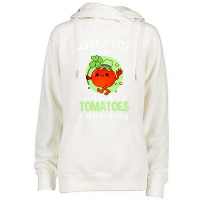 Just A Who Loves Tomatoes And St Patricks Day Vegetable Gift Womens Funnel Neck Pullover Hood