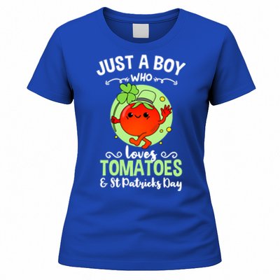 Just A Who Loves Tomatoes And St Patricks Day Vegetable Gift Women's T-Shirt