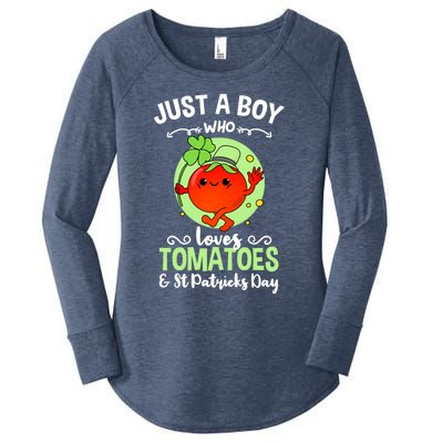 Just A Who Loves Tomatoes And St Patricks Day Vegetable Gift Women's Perfect Tri Tunic Long Sleeve Shirt