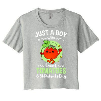 Just A Who Loves Tomatoes And St Patricks Day Vegetable Gift Women's Crop Top Tee